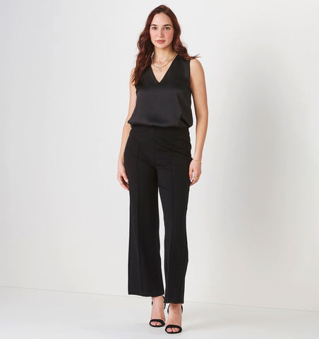 Charlie Paige  Wide Leg Ponte Pant, Black