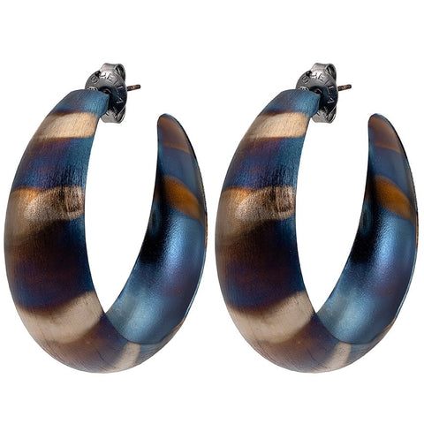 Sheila Fajl Brooke Hoop Earrings-Burnished Gun Metal