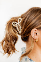 Paris Pearl Bow Hair Clip