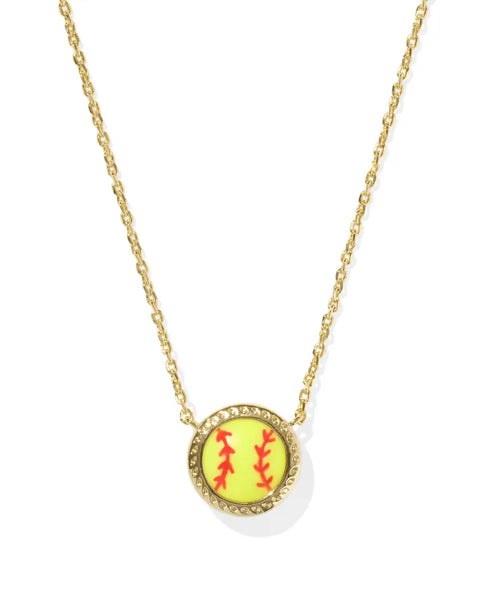 Kendra Scott Softball Gold Short Pendant Necklace