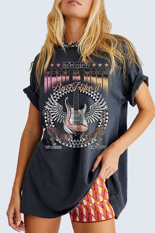 ITS ONLY ROCK N ROLL OVERSIZED GRAPHIC TEE