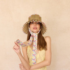 Kathy Hilton x Lorna Murray Polka Rainbow Luxe Ravello Hat-Medium