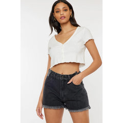 Bobbie Denim Shorts-Dark Grey