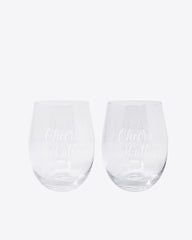Draper James Stemless Wine Glass Set-2 Options