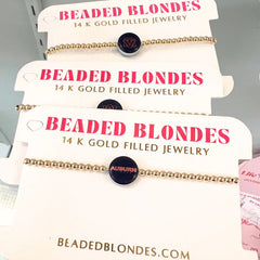 Beaded Blondes Auburn Logo Reversible Bead Bracelets-Many Options