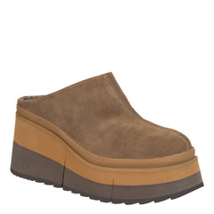 NAKED FEET COACH PLATFORM CLOGS - OTTER