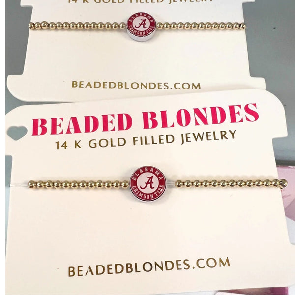 Beaded Blondes University of Alabama Logo Reversible Bead Bracelets-Many Options