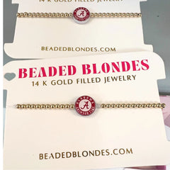 Beaded Blondes University of Alabama Logo Reversible Bead Bracelets-Many Options