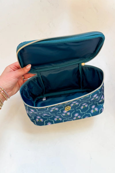 Mary Square Kiss and Makeup Bag- Venice Vines