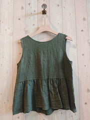 Carmen Spanish Linen Tie Back Tank Top