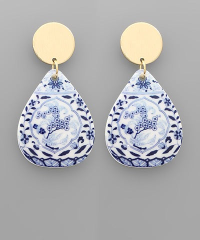 Blue and White Earrings - 5 Styles