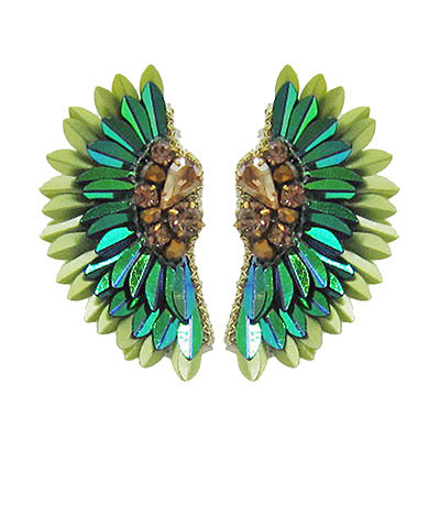 Green Winged Earrings - 2 Shades