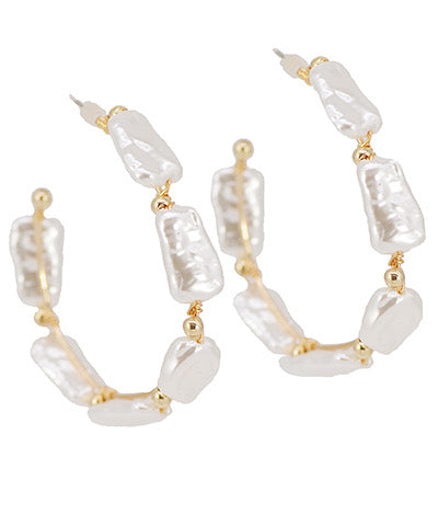 Good Fortune Pearl Hoops