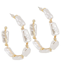 Good Fortune Pearl Hoops
