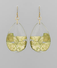 Resin and Gold Earrings