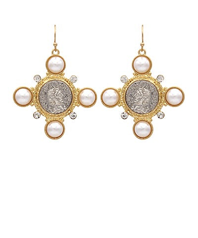 Costa Coin and Pearl Earrings