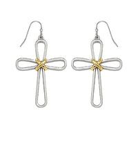 Wire Cross Earrings - 2 Colors