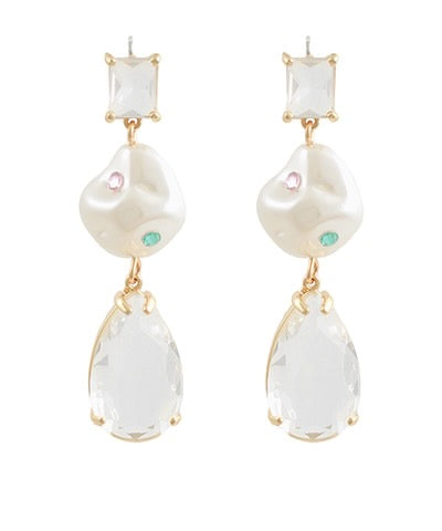 Harper Pearl Cluster & Vine Earrings