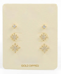 Starburst Set of Three  Earrings