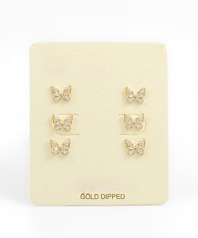 Butterfly Earrings - Set of Three