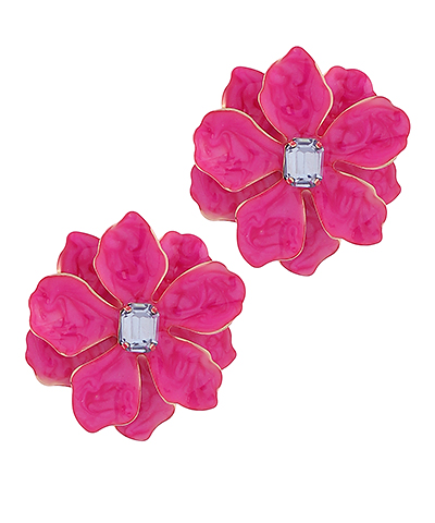 Glass House Flower Earrings - 3 Colors