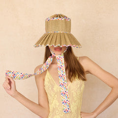 Kathy Hilton x Lorna Murray Polka Rainbow Luxe Ravello Hat-Medium