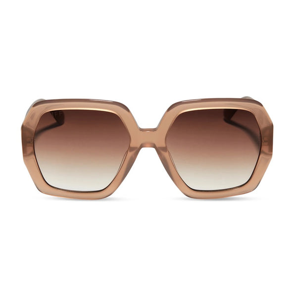 DIFF Nola Warm Taupe Brown Gradient Sunglasses