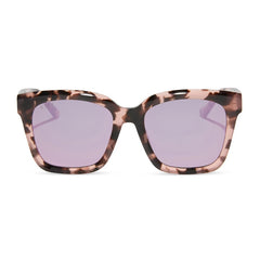 DIFF Meredith Himalayan Tortoise Light Pink Mirror Sunglasses