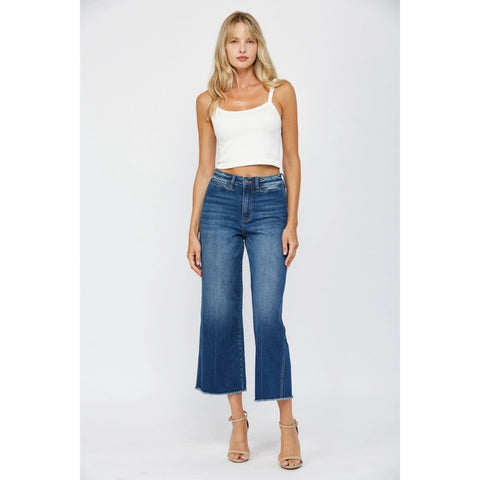 Judy Blue High-Rise Double Waistband Cropped Wide Leg