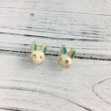 Tiny Enamel Easter Bunny Earrings