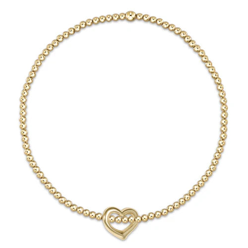 enewton egirl classic gold 2mm bead bracelet- love small gold charm