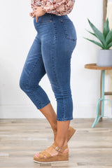 Judy Blue High Waist Cool Denim Pull On Capri