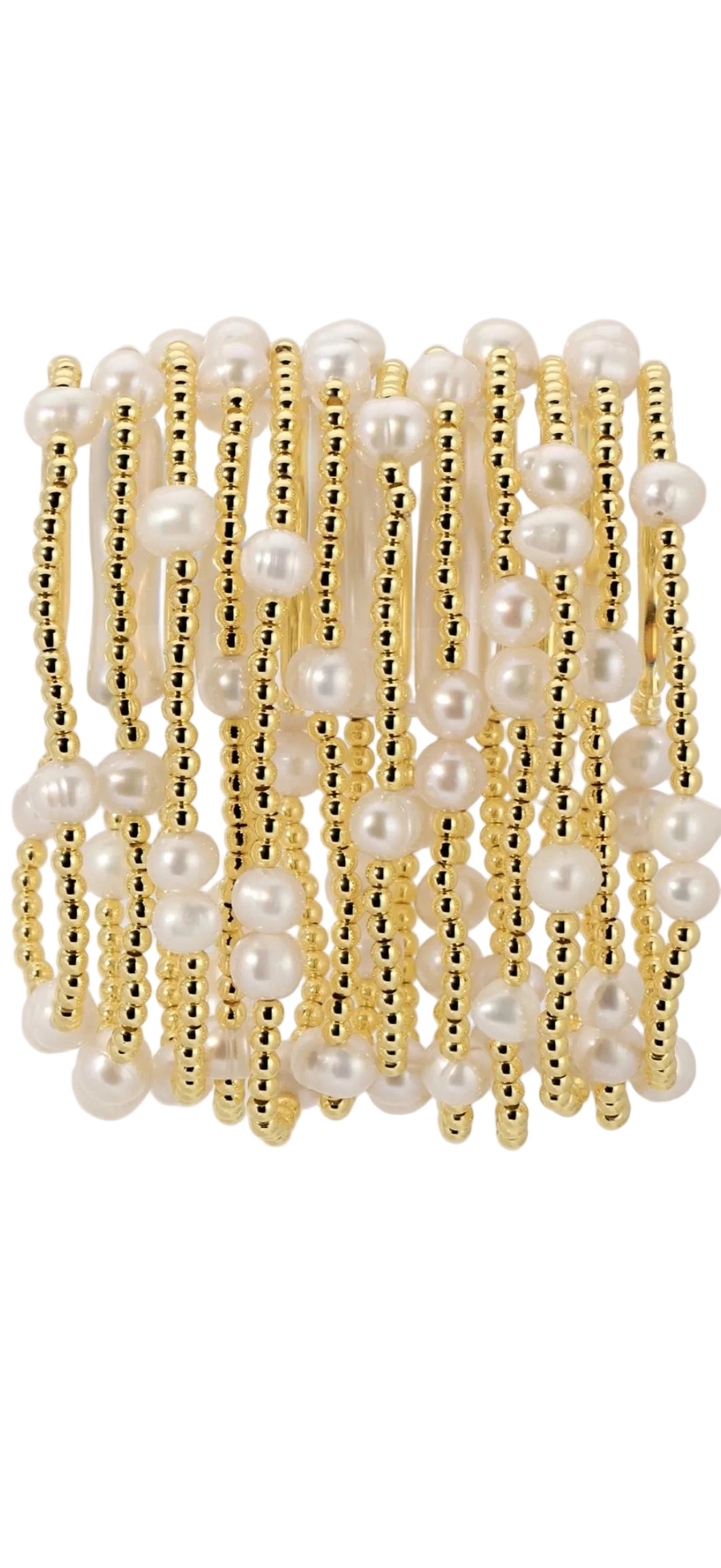 3mm Stretch Bead Bracelets with Large Pearl Accents