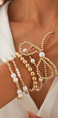 Beaded Bow Bracelet Set