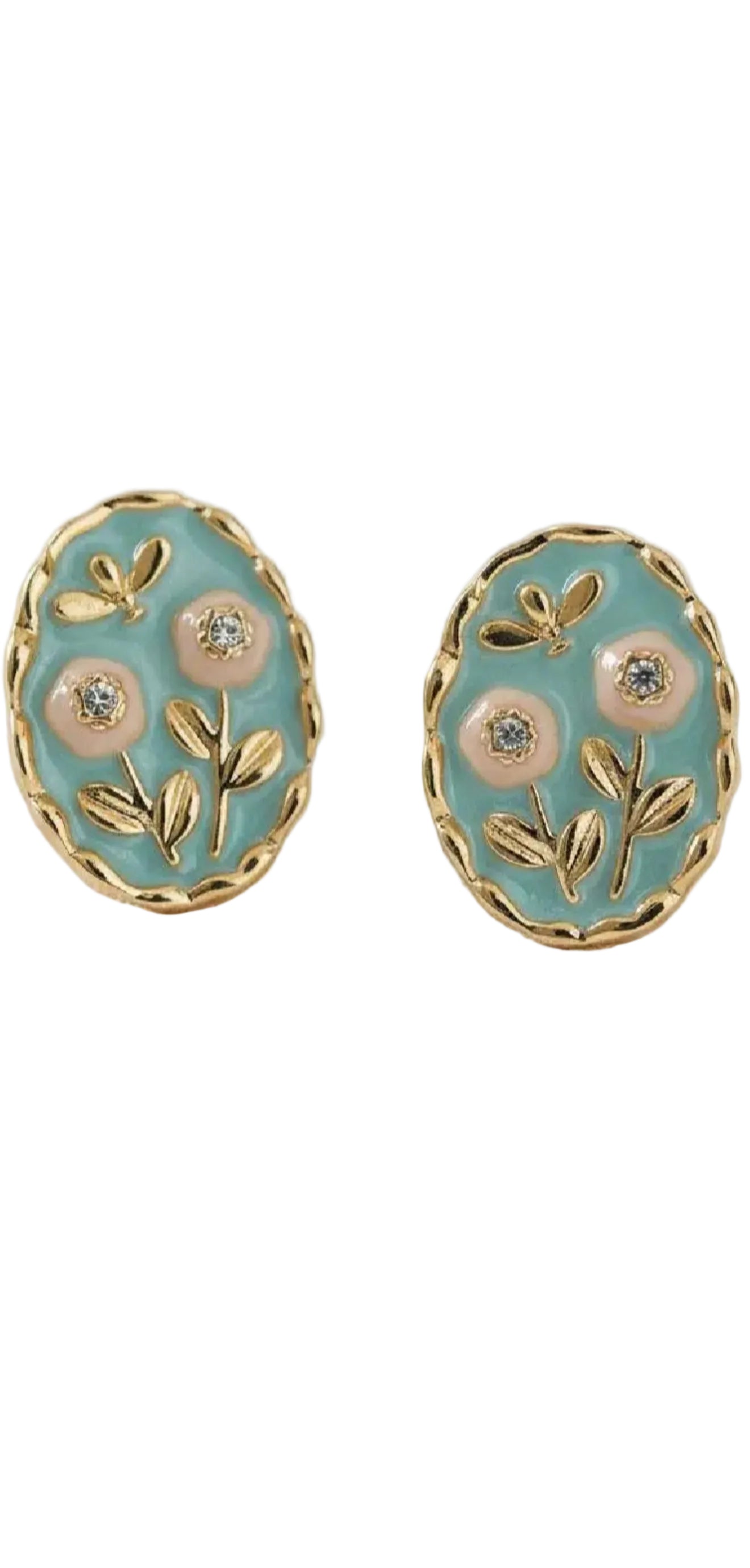 Floral Enamel Earrings