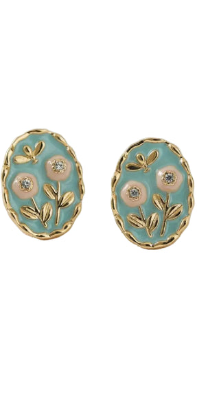 Floral Enamel Earrings