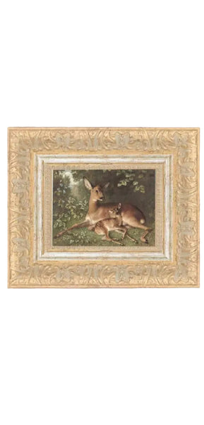 Doe With Fawn Framed Art