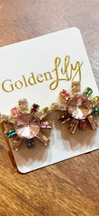 Spring Rhinestone Burst Earrings
