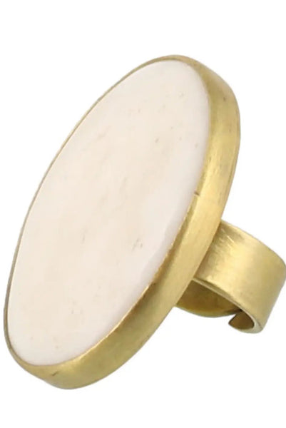 Bezeled Ring - Adjustable Band - 3 Colors