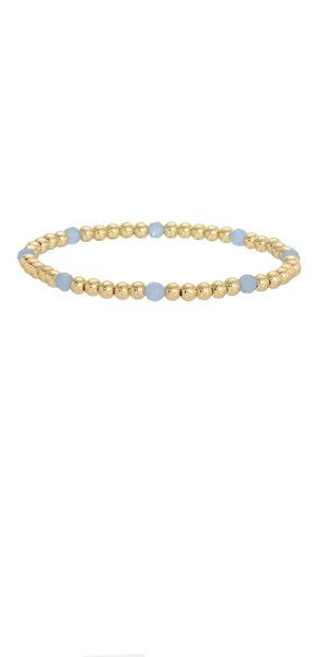 Stretch Beaded Bracelets with Stone Accents - 5 Colors