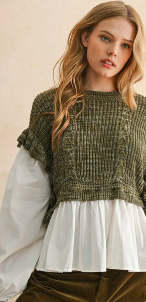 Olive Love You Forever Sweater Combo