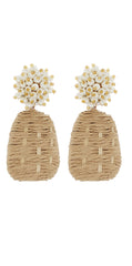 Pearl and Raffia Earrings