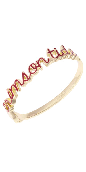 Alabama Crimson Tide Cursive Enamel Hinge Bangle