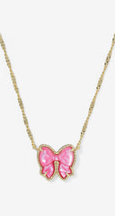 Kendra Scott Haley Bow Pendant Necklace and Earrings - Rose Violet