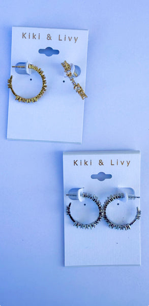 Kiki & Livy Bling Hoops - Silver and Gold