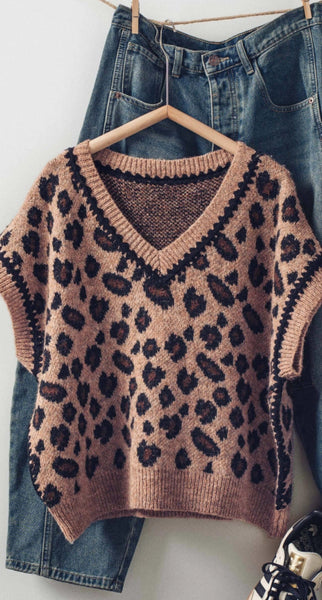 Oversized Leopard Vest