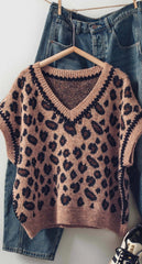 Oversized Leopard Vest