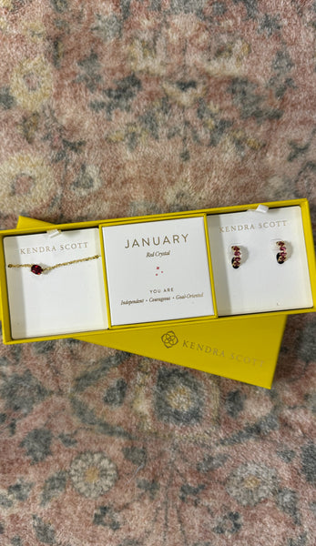 Kendra Scott Cailin Gift Set - Gold Red Crystal
