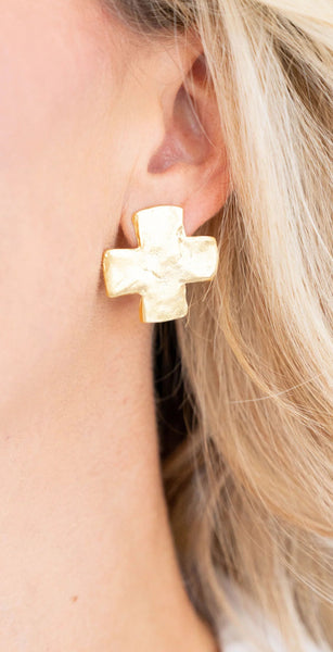 Square Cross Studs