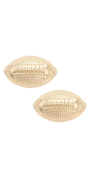 Football Stud Earrings in Shiny Gold